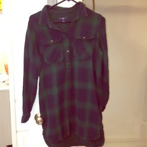 Green+Black Long Comfy Flannel Gap Women’s Size M